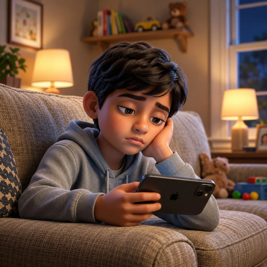 Child Passively Watching Screen